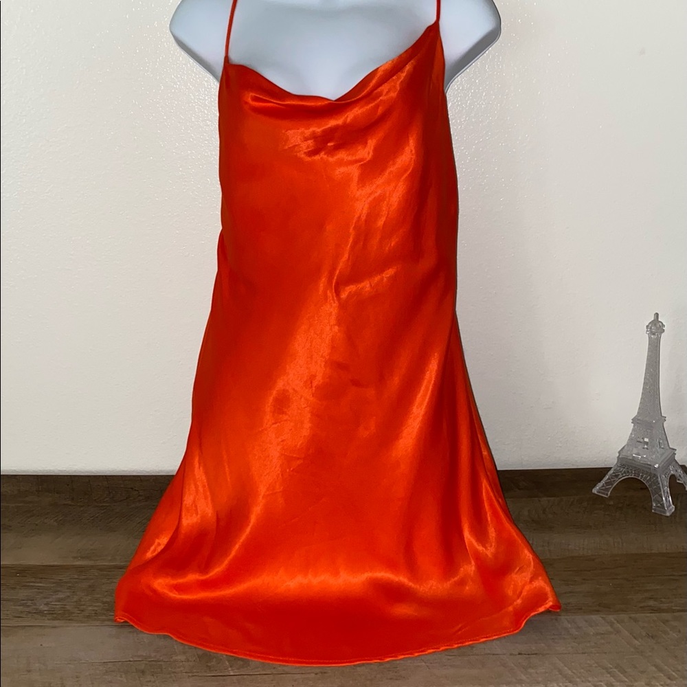 Orange slip dress